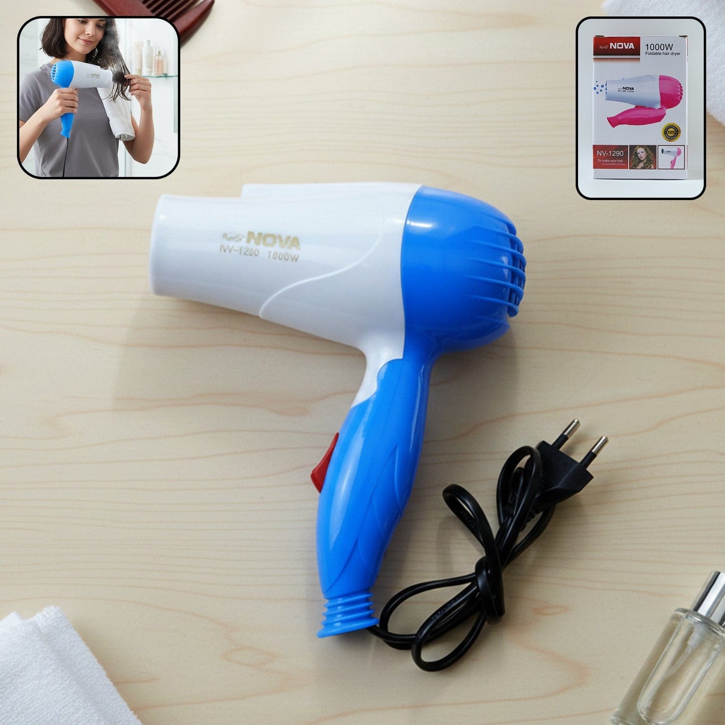 Foldable Hair Dryer with Dual Speed Setting